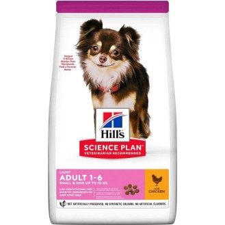 Hill's Science Plan Light Adult Small & Mini 1.5kg Dry Food for Adult Small Dogs Diet with Turkey / Chicken