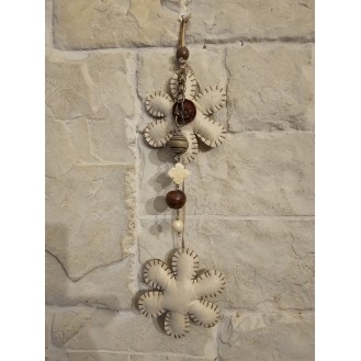 fabric flowers hanging with embellishment