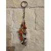 elegant style orange browns real stones key ring 