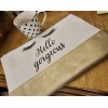 big canvas bag with golden fabric at the bottom