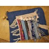 kourelou embroidery denim combination clutch bag