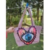 corduroy modern light pink handbag with sequin heart 
