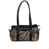 Zebra Barrel shoulder bag Black