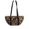 Zebra Curve shoulder bag Black
