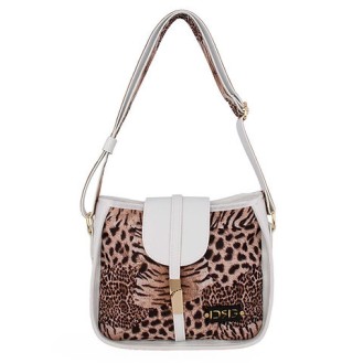 Women's Bag Animal Print Bag with Flap – Shoulder & Crossbody 26128-1311 De Raggi White