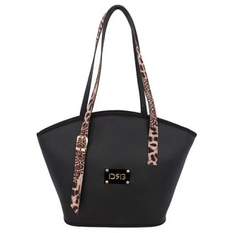 Women's Animal Print Shoulder Tote Bag 26133-1211 De Raggi Black