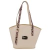 Women's Animal Print Shoulder Tote Bag 26133-1211 De Raggi Cream Women's Animal Print Shoulder Tote Bag 26133-1211 De Raggi Cream