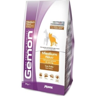 Gemon Medium Adult 3kg Dry Food for Medium Breed Adult Dogs with Rice and Chicken