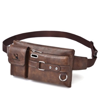 Men's waist bag 8110 Dark brown