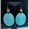 Fingerprint Turquoise Oval Earrings Fingerprint Turquoise Oval Earrings