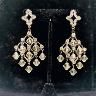  Light Yellow Chandelier Swarovski Earrings 