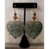 Antique Turquoise Heart Earrings 