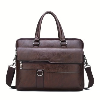 Men'S Vintage Style Brown Briefcase