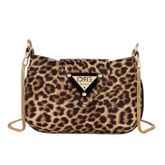 Women's animal print mini bag made from eco-leopard synthetic leather