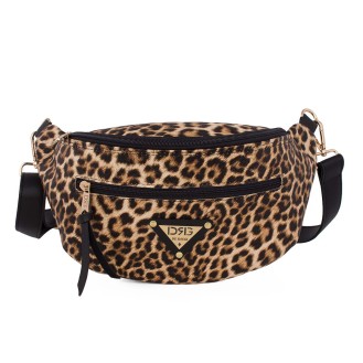 Women's animal print bag made from eco-leopard synthetic leather