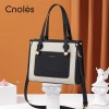 Leather women's bag CNOLES K105109C2243A Black and White Leather women's bag CNOLES K105109C2243A Black and White