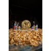  Ωmega Wooden Clock with 8 Houses Ochre