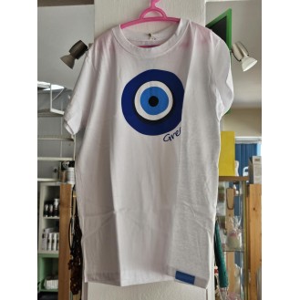 White kids t-shirt "evil eye" (12-13 years old) White kids t-shirt "evil eye" (12-13 years old)