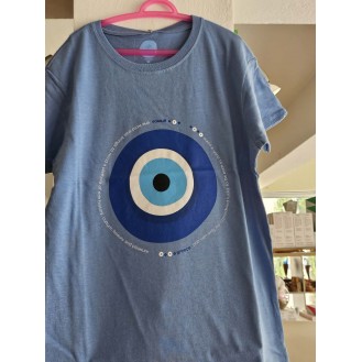 Light blue "evil eye" t-shirt (size medium) Light blue "evil eye" t-shirt (size medium)